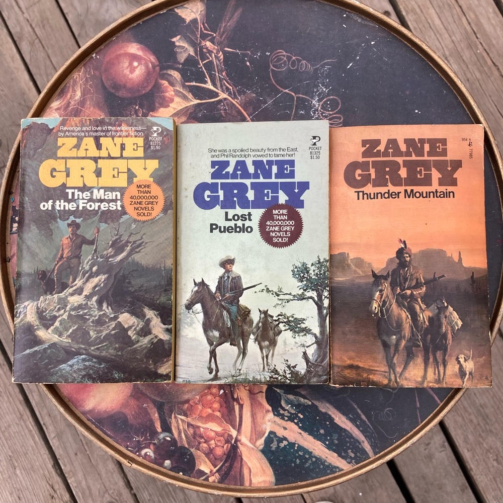 Vintage 70s Zane Grey Pocket Book lot in good readable condition, paperbacks.